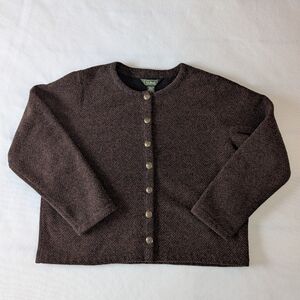 L.L. Bean Brown Textured Cardigan
